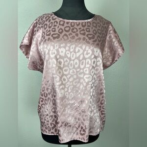 Pink leopard print blouse